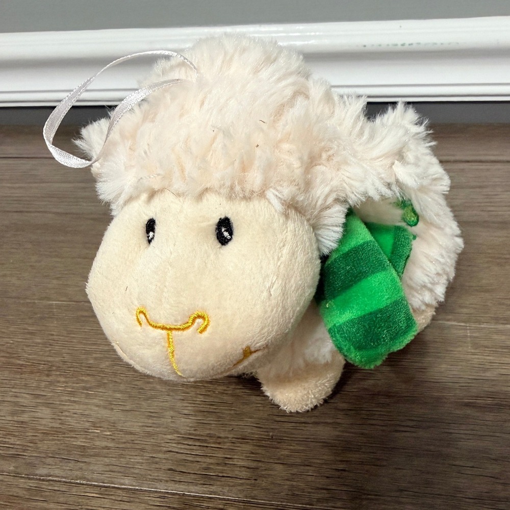Allied St Patricks Day Sheep with Shamrock Scarf Plush